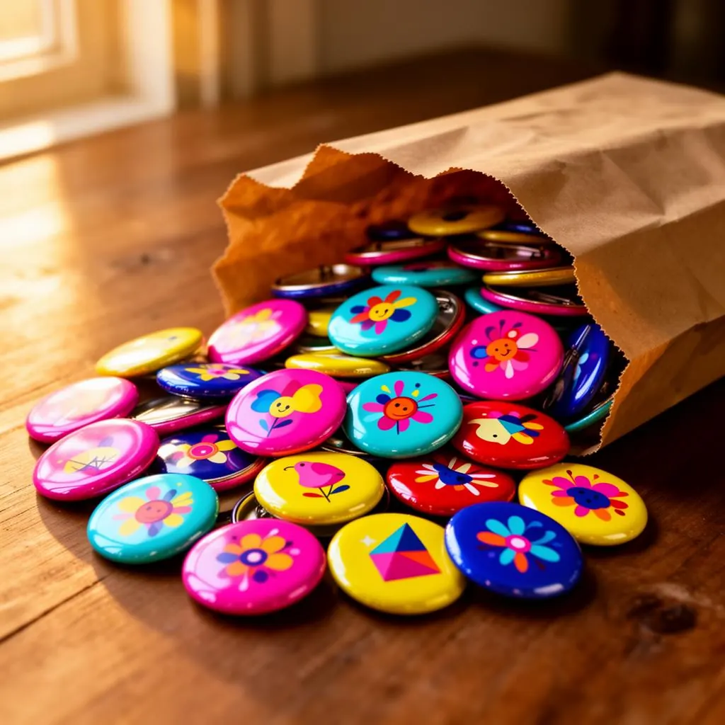 Pins prontos para a venda