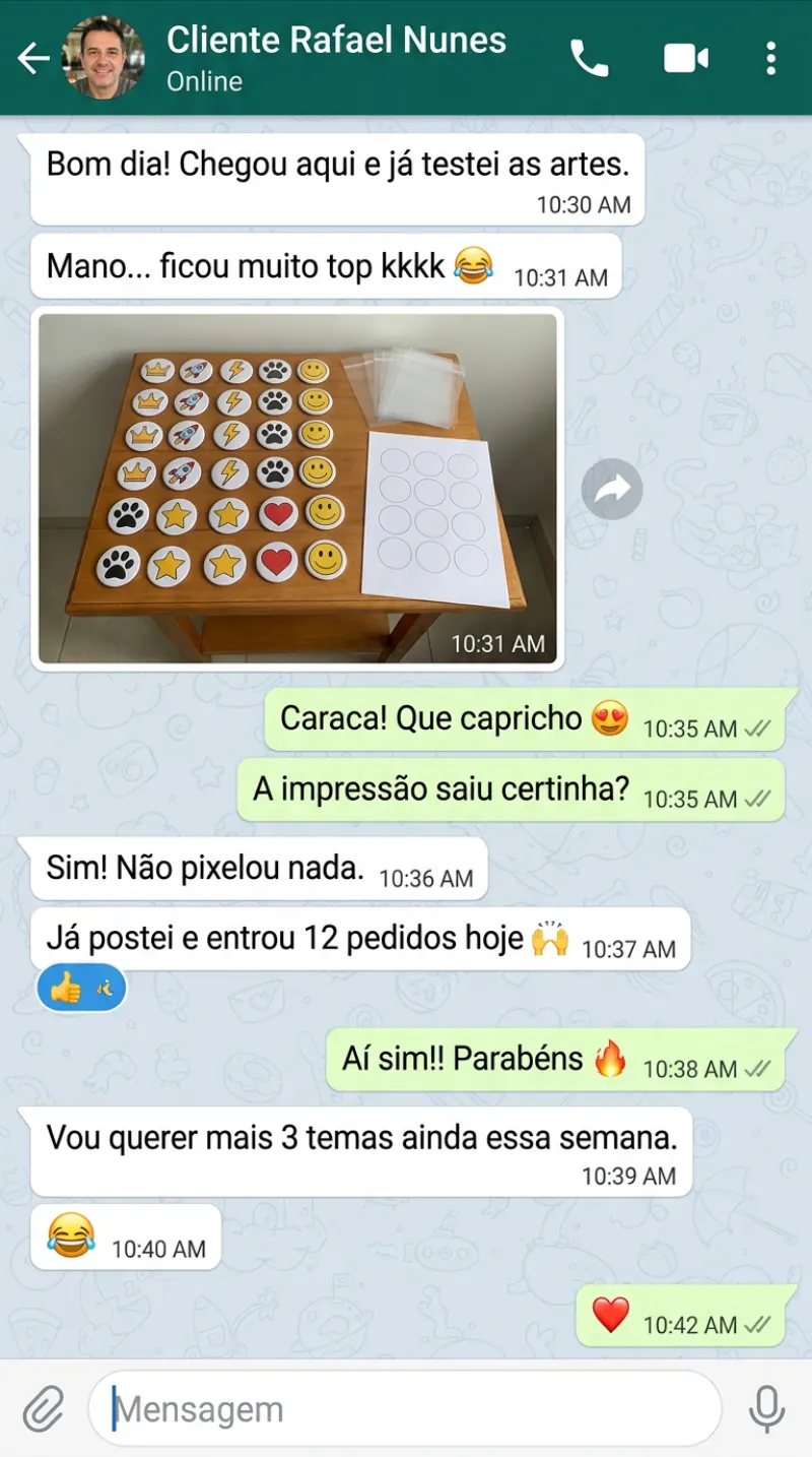 Depoimento de cliente 2 no WhatsApp